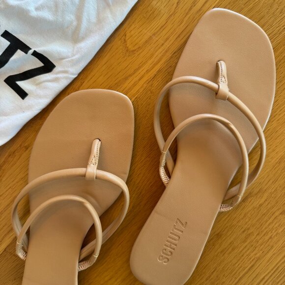 Schutz Sitara Leather Sandal in Honey Beige - Picture 4 of 4